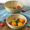 Cesta de bambu cesta de bambu com base cesta de frutas domésticas prato de frutas produtos de bambu artesanais cesta de pão cozido no vapor cesta de sobremesa cesta de bambu