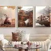 Pintura de Lienzo Tríptico para Sala de Estar y Dormitorio, Pintura Decorativa Estilo Chino sobre Lienzo al Óleo de Alta Definición, Arte de Pared, Personalización del Cliente