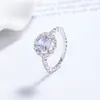 Anillo Morado Redondo de Zirconia para Mujer, Anillo de Plata 925, Joyería de Nicho de Alta Gama, Anillo, Anillo de Diamante, Joyería, Regalo de Cumpleaños