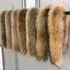 Cuello de piel al por mayor de fábrica, cuello de piel de mapache, accesorios de ropa de piel, chaqueta de plumas, cuello de lana, la cantidad al por mayor es excelente