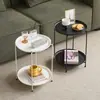 Mesa de Café Pequeña Nórdica, Mesa Lateral de Hierro Forjado para Sofá, Mesa Pequeña de Esquina de Plástico de Alta Resistencia, Mesa Redonda Pequeña Minimalista Moderna para Sala de Estar y Dormitorio