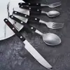 Talheres de Aço Inoxidável 304 Lua Nova, Faca de Bife Estilo Ocidental de Alta Qualidade, Garfo, Colher, Colher de Chá/Café para Sobremesa Estilo Coreano e Garfo