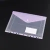 Bolsa para documentos de 11 furos A4 com folhas soltas cor transparente arquivo de dados de escritório conta papel de prova de estudante bolsa com fecho de pressão para armazenamento