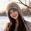 Chapéu de Tricô Pelúcia para Mulheres, Versão Coreana Outono e Inverno, Forrado com Fleece, Quente, Versátil, com Proteção para Orelhas, Chapéu Adorável para Cabeça, Faz o Rosto Parecer Menor