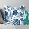 Funda de Almohada de Peluche Estilo Ins con Estampado Digital de Planta Verde y Flores Serie Floral de Verano Funda de Cojín para Sofá Coche Transfronterizo