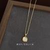 Colar de Concha Natural Retro Francês Banhado em Ouro Real 18K Commuter All-match Design Sense Artistic High Sense Clavícula Chain