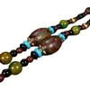 Artículos genuinos naturales Colgante de collar de ágata de Xizang de nueve ojos cenit cadena de lana estilo popular cuentas de Buda hombres y mujeres
