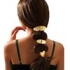 Accesorios para el cabello con diseño geométrico ovalado en forma de corazón de metal de celebridades de Internet transfronterizas, cóncavos y convexos, tocados para cola de caballo, cuerda elástica para el cabello