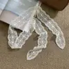 Cinturão de renda com temperamento cruzado retrô, faixa de cabelo, fita longa decorativa, lenço pequeno para Instagram, lenço de pescoço, lenço para mulheres