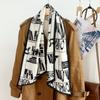 Cachecol de Lã de Seda de Alta Qualidade para Mulheres Inverno Nova Moda Xadrez Pied-de-Poule Dupla Camada Lã de Seda Versátil Quente Cachecol de Seda