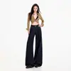 26 Jeans Nuevos de Moda para Mujer Pierna Ancha Estilo Americano Color Sólido Plisado Caída Adelgazante Suelto Soporte Dropshipping