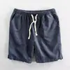 Algodón y Lino Frescos y Cómodos Comercio Exterior Original Verano Hombres Transpirables Lino Rectos Casuales Pantalones Cortos Pantalones de Cinco Puntos Modernos