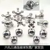Aço Inoxidável Seis Furos Três Vias Montagem de Móveis 25 Esferas Conexão Seis Vias Dente Hotel Armário Conexão Universal Esfera