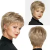 Exportación Transfronteriza Peluca de Fibra Química para Mujeres Europeas y Americanas de Mediana Edad Moda Peluca Esponjosa Natural Cabello Artificial Cabello Corto Peluca Completa para la Cabeza