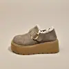 Zapatos Casuales de Suela Gruesa Songgao para Mujer Cobertura Total 2026 Otoño Nueva Llegada Mocasines sin Cordones Casual Retro Zapatos de Suela Blanda