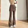 Pantalones de Yoga Falsos de Dos Piezas Adelgazantes de Cintura Alta Micro Acampanados para Mujer Invierno 2026 Nuevos Pantalones Falda Deportivos de Yoga Fitness para Mujer