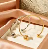 Lele Jewelry Pulsera de Acero de Titanio Dorada de Moda Nicho Accesorios Exquisitos Pulsera Abierta de Acero Inoxidable para Mujer Joyería de Lujo Ligero