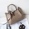 Bolsa Feminina de Couro Genuíno Transfronteiriça Casual Tote Bag Feminina Grande Capacidade Versátil Couro Bovino de Primeira Camada Natural Alça de Mão Ombro Crossbody