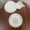 Limpeza de Defeito MenorXícara de Cerâmica Off-White para Café Espresso 90ml com Pires Xícara Pequena Xícara para Café Preparado Manualmente