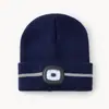Gorro de Punto con Luz LED Transfronterizo Otoño e Invierno Cálido Gorro de Lana Viaje al Aire Libre Tira Reflectante Luz Nocturna Iluminación Gorro Frío