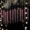 Decoraciones Navideñas para Velas Suministros Transparentes 12 Piezas Colgantes de Hielo Triturado Acrílico Conos de Hielo Transparentes Decoraciones Colgantes de Hielo