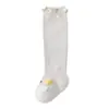 Calcetines largos para bebé, forro polar de coral para otoño e invierno, engrosados, con bordes rizados, holgados, para niños y niñas, recién nacidos
