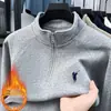 Comércio Exterior Transfronteiriço Outono e Inverno Moletom Masculino Meio Zíper Gola Alta Algodão Manga Longa Casual Jaqueta de Alto Padrão Atacado