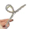 Pinza Metálica Coreana para el Cabello con Perlas Cruzadas, Pinza de Tiburón, Pinza Elegante Estilo Ins para Recogidos y Coletas, Pasador Grande Francés para Mujeres