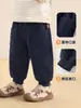 Calça Infantil Kaka Panda com Forro de Fleece Calça Longa para Meninos Roupa de Inverno Calça de Algodão Quente de Inverno para Bebê Calça Infantil Outono/Inverno para Meninas