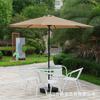 Combinación de Mesa de Ocio para Patio al Aire Libre, Silla, Sombrilla, Jardín al Aire Libre, Tienda de Té con Leche, Cafetería, Sombrilla de Columna Central con Manivela, Juego de Sillas de Ratán
