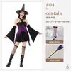 Fantasia de Halloween Fantasia de Bruxa Mágica Estilo Gótico Escuro Cruz Preto Roxo Fantasia de Performance de Carnaval Vestido