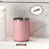 Copo de enxaguante bucal de aço inoxidável 304 com alça, anti-queda, copo de lavagem doméstico, copo para escovar os dentes, copo para beber de estudante e escritório, caneca