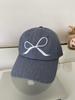 Corea del Sur nicho diseñador lazo patrón de bordado gorra de mezclilla con visera para mujer primavera y verano versátil a prueba de sol gorra de béisbol marea