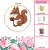 Kit de Artesanato DIY Ponto Cruz Transfronteiriço para Crianças Iniciantes, Desenhos Simples de Animais em Desenho Animado, Educacional