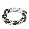 Joias masculinas de aço inoxidável da moda europeia e americana em estoque atacado personalidade simples criativo titânio preto aço pulseira masculina de moda