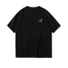 Camiseta de seda de leite de verão engraçada e divertida com estampa de gato primitivista e cachorro primitivista, manga curta, corte solto, para homens e mulheres, peça para casal
