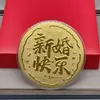 Moneda Grande de Oro Puro 999 50mg Flor y Luna Festival de Mediados de Otoño Pequeño Regalo Atrae Riqueza y Tesoros Souvenir Compra al por Mayor Corporativa