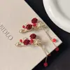 2026 Nuevo Estilo Pasador Estilo Chino para Mujer, Clip con Borla de Rosa para Flequillo Lateral, Accesorio para el Cabello Hanfu de Novia para Compromiso y Boda