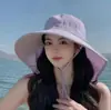 Sombrero de protección solar de seda de hielo para mujer, ala ancha, protección para el cuello, adecuado para colas de caballo, uso en exteriores en la playa, color caqui, plegable