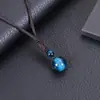 Europa y Estados Unidos transfronterizos collar con colgante de piedra ojo de tigre azul de 16 mm cuerda tejida a mano collar de ágata natural lapislázuli para hombres y mujeres