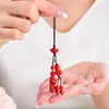 Atacado Minério Cru Natural Alto Teor Vermelho Cinnabar Areia Pixiu Corrente de Celular Pingente Chaveiro Estilo Chinês Charms de Bolsa Enfeites