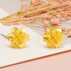 Pendientes de flor dorada arena para mujer, de temperamento, combinan con todo, populares en ventas transfronterizas, pendientes de rosa chapados en oro de 24 quilates