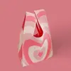 25 Bolsas Tejidas Nuevas Bolsa de Regalo al por Mayor Bolsa de Lana Lonchera Bolsa Portátil Flor Ins Estilo Lindo para Viajar Portátil
