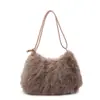Bolso peludo para mujer, nuevo y moderno 2026 otoño/invierno nicho lujo alta gama bolso de hombro, bolso de gran capacidad para el día a día