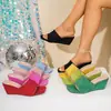 Comercio electrónico transfronterizo, talla grande, nueva colección de verano 2026, sandalias de mujer con cuña, estilo europeo y americano, sandalias de moda y casual para exteriores