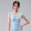 Conjunto de Yoga sin Mangas con Cuello en V Retorcido para Mujer, Corte Entallado que Adelgaza con Cintura Fruncida, Adecuado para Fitness, Running, Entrenamiento y Yoga Deportivo