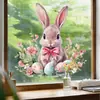 Pegatinas Estáticas de Pascua al por Mayor 2026 Nuevas Pegatinas de Conejito Rosa y Huevo Transfronterizas Decoración de Atmósfera Festiva Pegatinas Estáticas