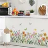 Br3979M Acuarela Fresca Estilo Pastoral Arbusto de Flores Mariposa Libélula Adhesivo de Pared Autoadhesivo Pegatina Decorativa de Pared para Línea de Pie
