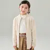 Suéter de lana pura para niños, cárdigan con cremallera de punto trenzado para niños y niñas, otoño e invierno, para niños mayores, cuello alto, corte holgado, prenda de abrigo, suéter de punto