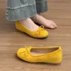 Zapatos de mujer estilo francés, novedad otoño 2026, zapatos planos casuales para aumentar la altura con lazo, zapatos de mujer slip-on de punta baja